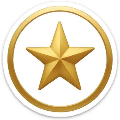 Black star in  pure golden circle sticker