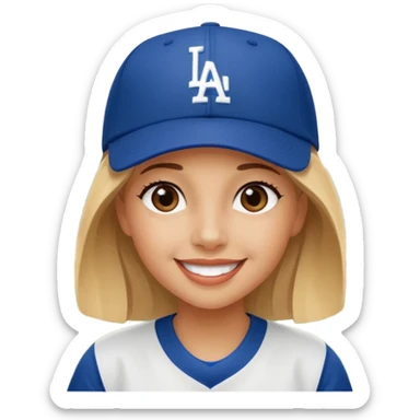 Girl at dodgers game sticker