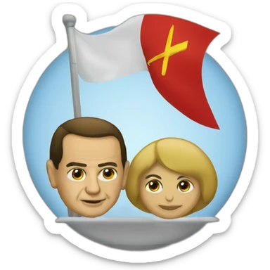 berlusconi with a communist flag sticker