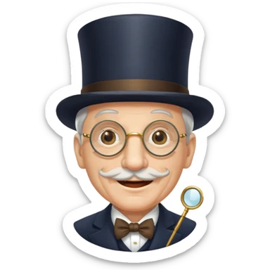 wealthy elderly man with monocle sticker