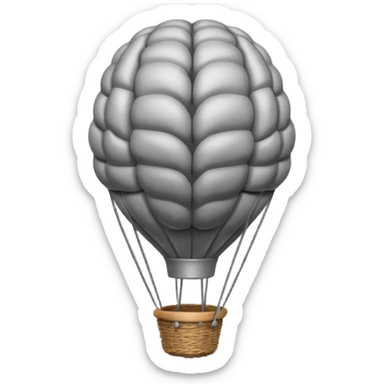 Globo aerostatico con forma de cerebro sticker