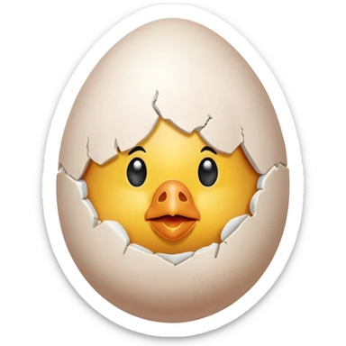 chiken egg with face and feet sticker