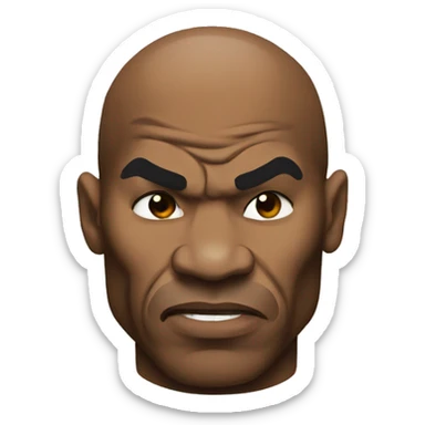 mike tyson mad face boxing sticker