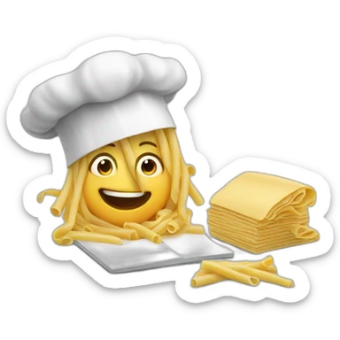 Italian cooking pasta and doing homework sticker