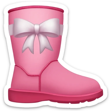 Pink Ugg with white bow clear sticker