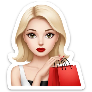 A girl with Sephora shopping bags sticker