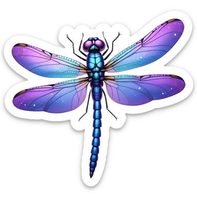 glitter purple dragonfly sticker