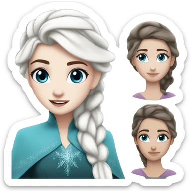 Hijabi elsa princess freckless blue eyes snow sticker