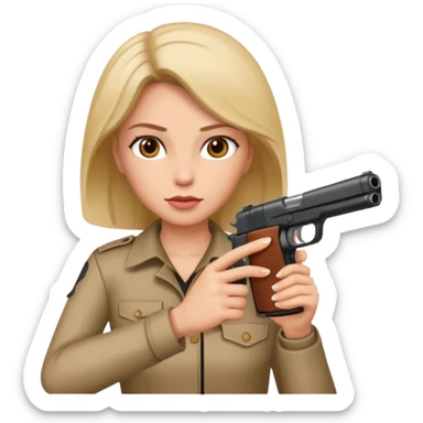 Woman shooting gun  sticker