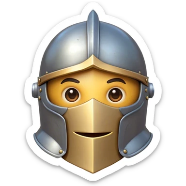 Clash of Clans aesthetic Comical Knight Portrait Emoji, Head tilted dramatically with an exaggerated, fun expression and wide, comically expressive eyes behind a quirky open helm, featuring a sturdy, cartoonish armored build with playful detailing and natural skin tone, Simplified yet hilariously expressive features, highly detailed, glowing with a slightly sassy metallic glow, high shine, dramatic yet playful, stylized with an air of cheeky medieval mischief, soft glowing outline, capturing the essence of a meme-worthy knight who brings lighthearted fun to epic battles! sticker
