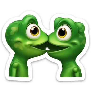 Kissing a frogs ego sticker