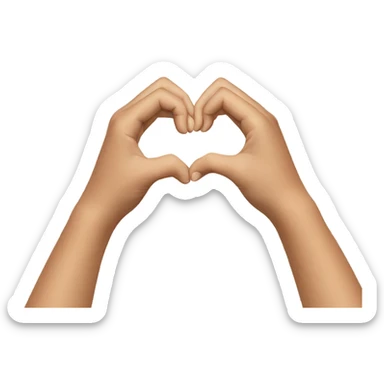 Two hands creating a heart shape sticker