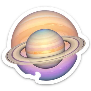 gradient saturn planet with ring sticker