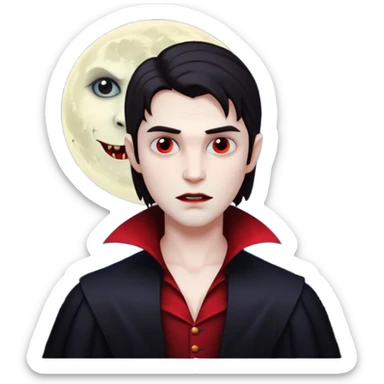 Un vampiro o vampira bajo la luna sticker