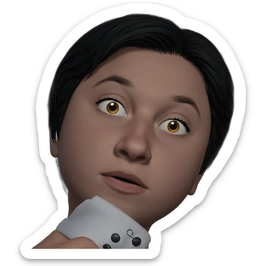 black haired boy portrait sticker