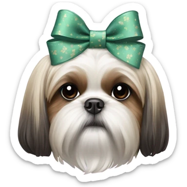 Shih tzu with bow sticker