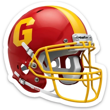 college football player helmets red & yellow mix sticker