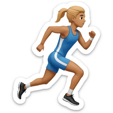 A person running on a track, viewed from behind sticker