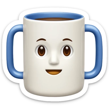 Solid white coffee mug sticker