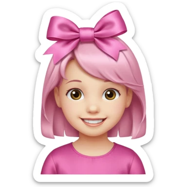 little girl with ribbon hairclip sticker