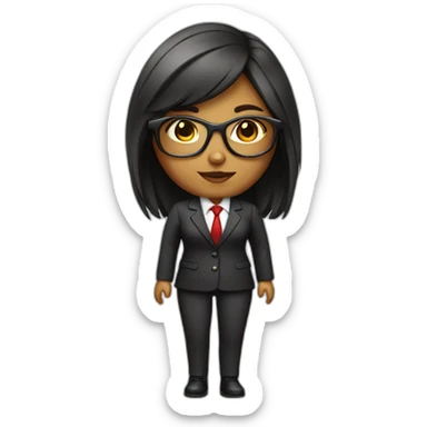 Boss girl with executive dress and red glasses  sticker