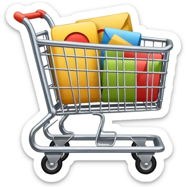 shopping cart vintage like a sticker sticker