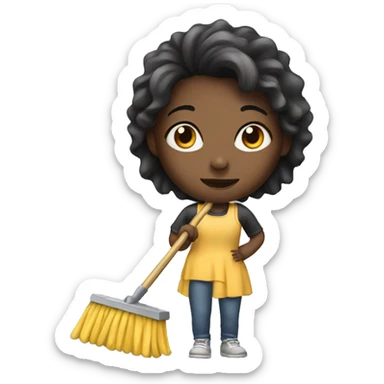 Girl with a mop sticker