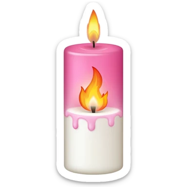 Pink fire on a white candle  sticker