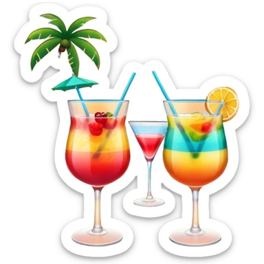 Sunset drinks by the ocean sticker