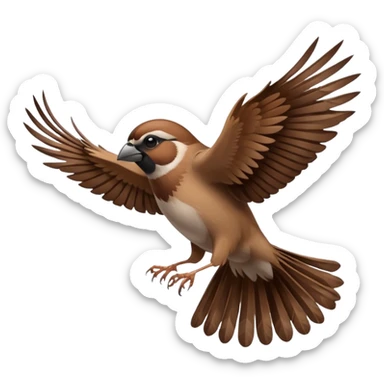 Sparrow flying sticker