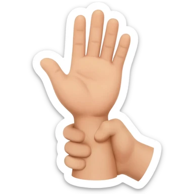 Hand up ✋ wrist hold by other man in up sticker