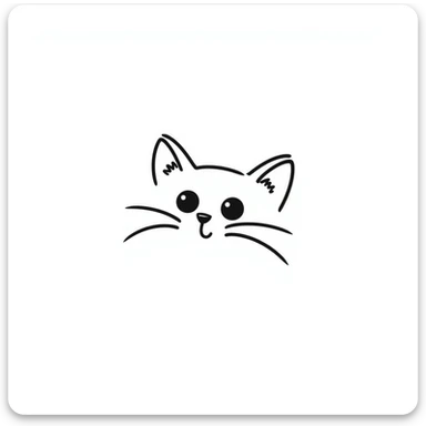 simple cat face with whiskers sticker