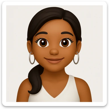 turn the second man in emoji style of the 1st image, match the facial features and match dressing style of the 2nd image, she is wearing white tank top lose sticker
