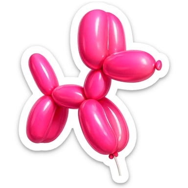pink balloon with a white string sticker