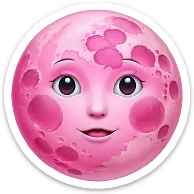 Pink moon sticker