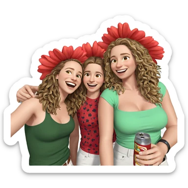 friends enjoying a sunny day sticker