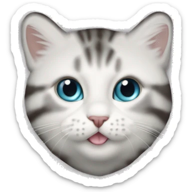 Белый шпиц с лиловыми и рыжими пятнами на голове улыбается sticker