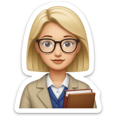 a librarian wearing glasses sticker