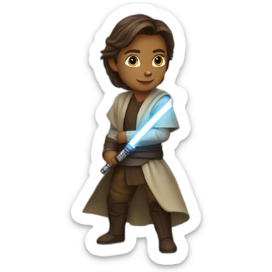 Jedi con sable de luz sticker