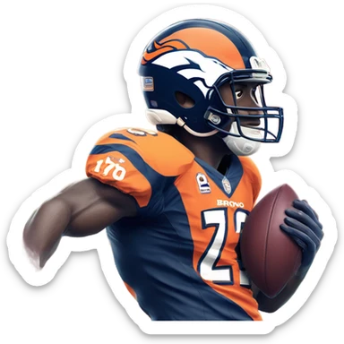 Denver bronco scoring a touchdown sticker