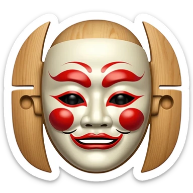 Japanese Noh Mask sticker