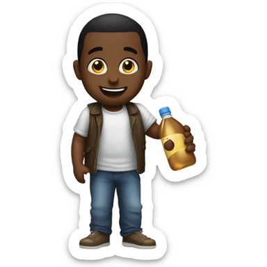 Diddy Holding a bottle of baby oil sticker