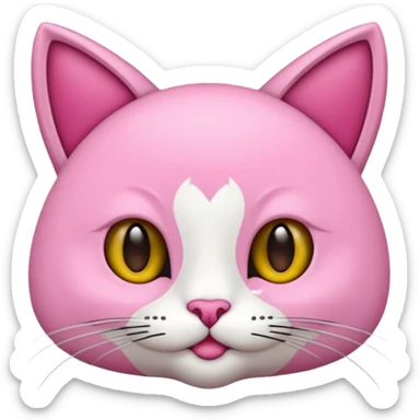 Bir siyah renkli kedi gözleri yeşil ve oturuyor boynunda tasma pembe var sticker