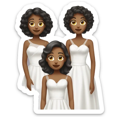 three girls in white prom dresses sticker