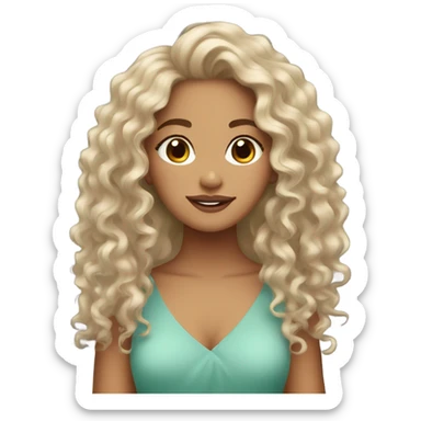 Beautiful Filipino girl with curly hair  sticker