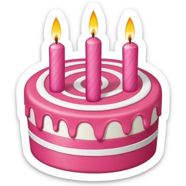 torta de cumpleaños rosada que tenga velitas sticker