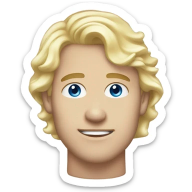 3/4 profile light curl blonde 30yo man blue eyed pale skin sticker
