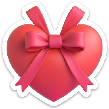 heart with a bow on the bottom sticker