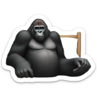 Gorilla watching President Joe Biden as he sleeps sticker
