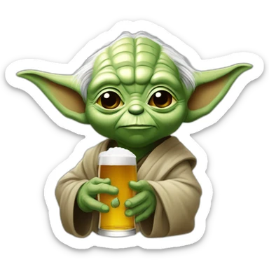 Yoda qui bois une bière  sticker